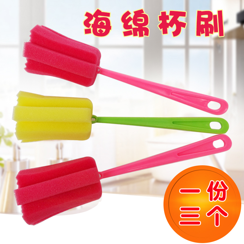 Sponge Cup Brushed Glass Cup Cleaning Brush Long Handle Bottle Brush Kitchenette With Brush Wash Cup Thever Brushed Glass Cleaner Glass Brush