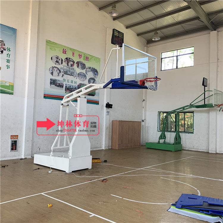 Factory direct sales Electric hydraulic basketball stand Hydraulic lift mobile basketball stand with warranty