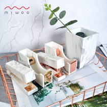 miwoo brand cultural and creative marble stapler Student office stapler Binding machine Storage stationery