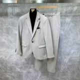 Зимний мужской шерстяной трендовый модный классический костюм, комплект, увеличенная толщина, в корейском стиле