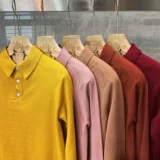 Лонгслив, свитер, трендовая демисезонная футболка polo, в корейском стиле