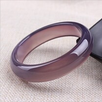  Brazilian natural agate ice permeable fluorescent Imperial purple chalcedony bracelet Female chalcedony bracelet Jade bracelet without necklace