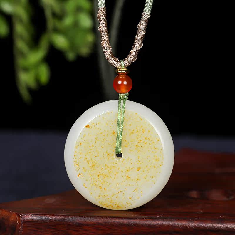 Xinjiang and Tian Yu hang pin cash jade pendant spilled gold pin pin - button male and female certificate 22 14g