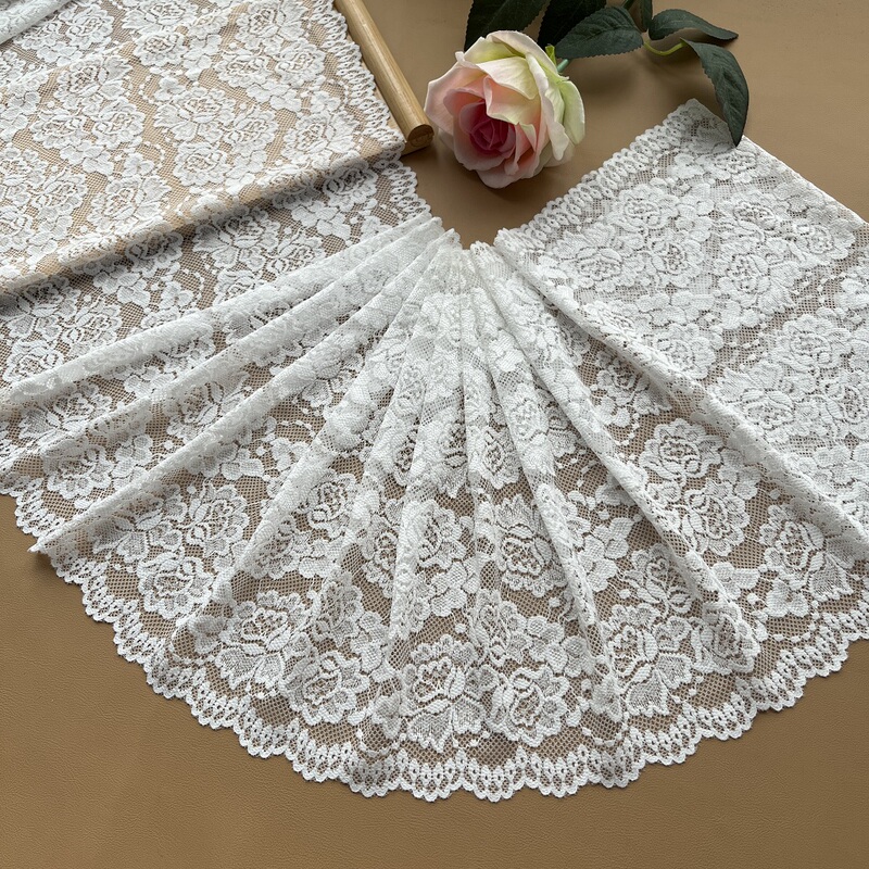 Various White Stretch Lace Fabric for Lengthening Skirt Hems, Clothing, and DIY Fabric Accessories