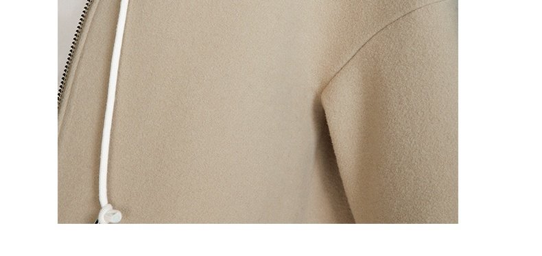 LINC Jin Yujie mùa thu mới đơn giản áo khoác len nữ áo len dài thủy triều lỏng lẻo 7370213 - Accentuated eo áo áo khoác dạ caro nữ
