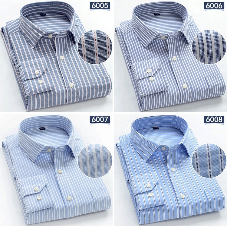 Đàn ông trung niên áo dài tay cotton mới áo sơ mi oxford sọc thường không áo sơ mi cotton kẻ sọc lỏng áo khoác sơ mi nam