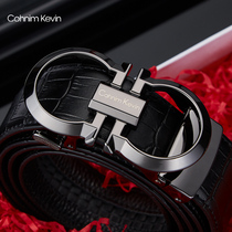 Cohnim Kevin mens leather business high-grade brand automatic buckle belt light luxury cowhide belt men