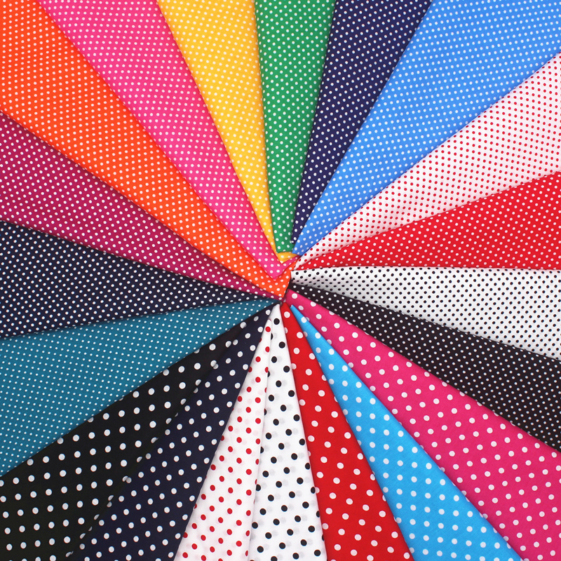 Pure Cotton Polka Dot Printed Fabric, Decorative Fabric, Shirt Clothing Material, All-Cotton Poplin, Handmade DIY