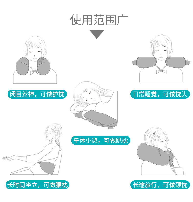 U- типа подушка 无印u型枕头护颈靠枕粒子定制logo颈椎脖子u形枕学生飞机汽车旅行 66/romantic