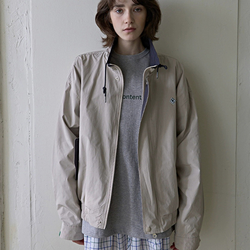 Reversible Vintage Jacket for Women, Autumn Workwear, Loose Casual Top Noconte*T Reversible Vintage Jacket for Women, Autumn Workwear, Loose Casual Top Noconte*T
