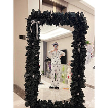 Dark style handmade mirror diy transformation material edging full-length mirror internet celebrity sticker wall full-length mirror frame decoration