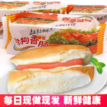 Wide Flat Hot Dog Sausage Sausages Bread Breakfast Red Bean Sandwich Cheese Toast Pastry Old nostalgic soft bread