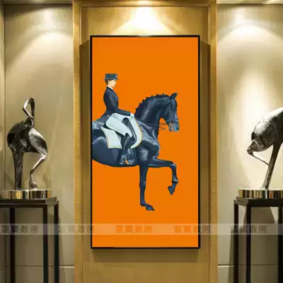 Large vertical royal equestrian DIY coloring digital oil painting Living room entrance aisle decorative painting Modern American