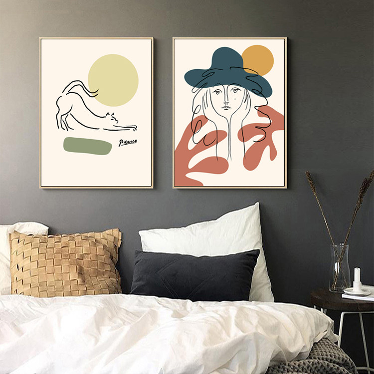 Picasso minimalist style digital oil painting DIY oil painting Nordic niche living room ins personality abstract decorative painting