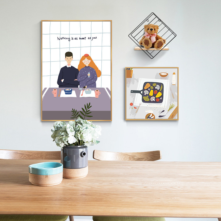 diy digital oil painting Nordic living room dining room double parquet oil color painting decoration painting modern minimalist creative little fresh