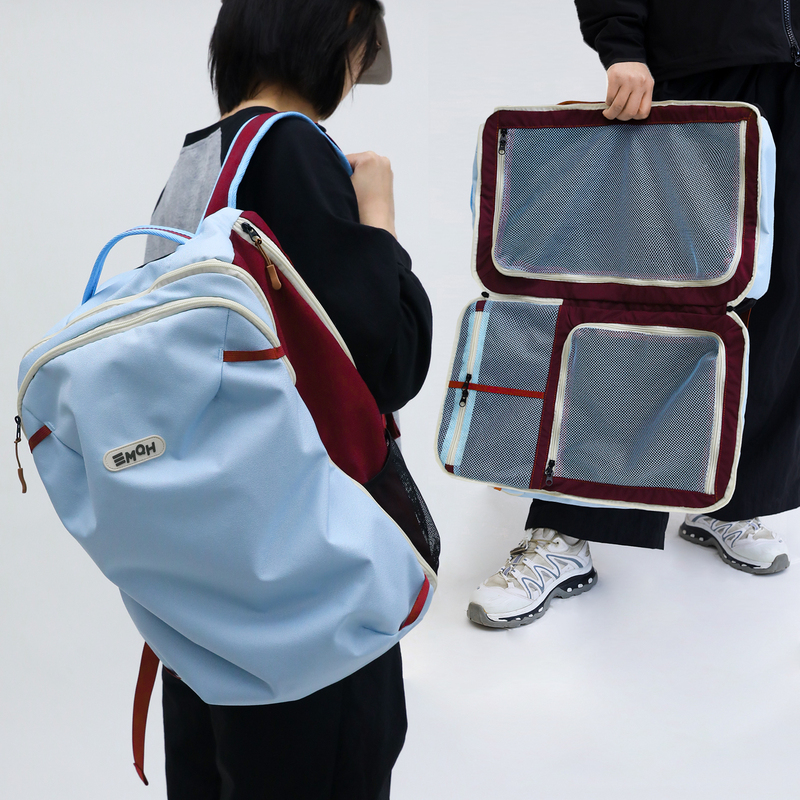 Contrast Color Backpack for Women, Lightweight Travel Storage Bag, Large Capacity Business Trip Outdoor Hiking Bag 2026 New Model