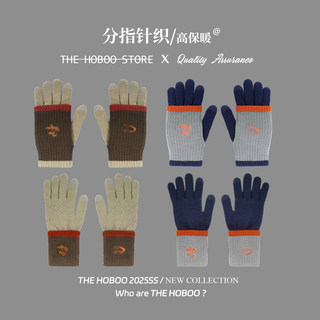 [Two Ways to Wear]Original Small Embroidery Double-Layer Warm Gloves for Women, Winter Outdoor Cycling Cold-Proof Men's Finger Gloves