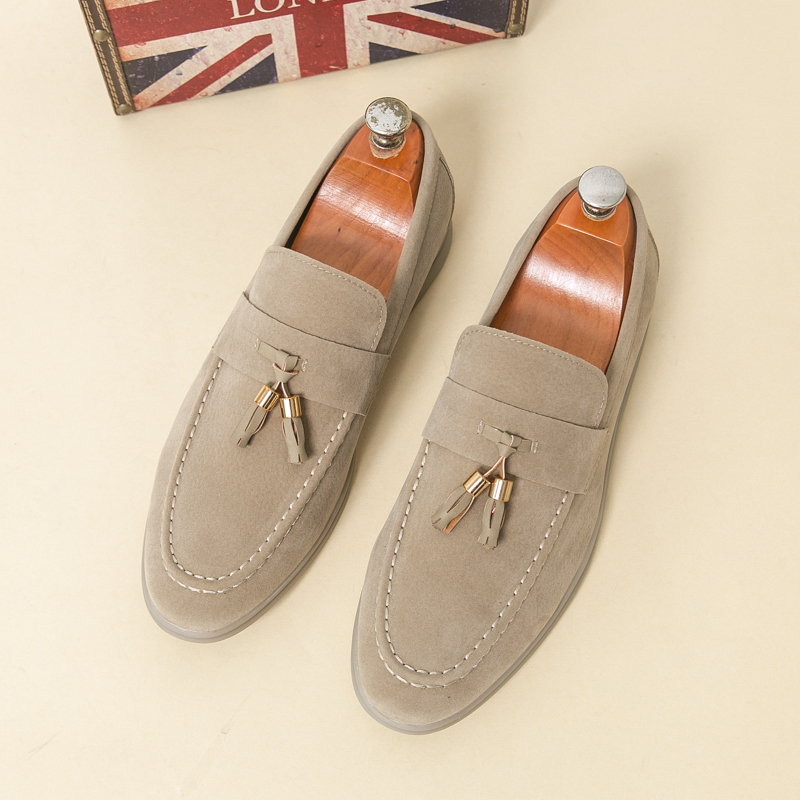 Loafers for Men, Slip-On Lazy Shoes with Hidden Height Increase, Casual Business Leather Shoes, British Style Driving Soft-Soled Moccasins