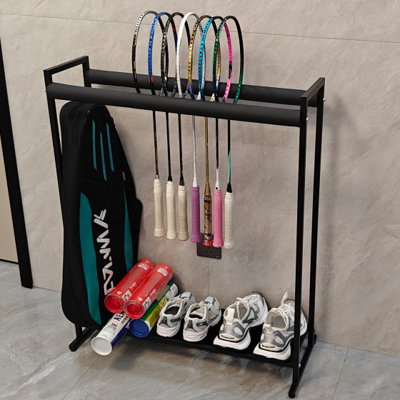 Multi-Functional Rack for Storing Rackets, Shoes, and Equipment in the Gym, Home Badminton Racket Storage Rack