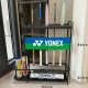Wrought Iron Badminton Racket Multi-Layer Storage Rack, Sports Equipment Storage Rack for Gym, Movable Tennis Racket Storage Rack