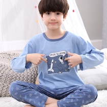 Boys pajamas spring and autumn cotton long sleeve set little boy big boy baby cotton childrens home Clothing Spring