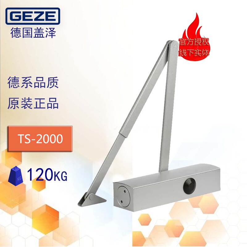 Original German Genuine Geiger Ts2000V/Ts2000Vbc/2100 Door Closer with Non-Positioning Stop and Door Arm Buffer