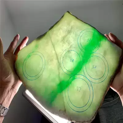 Jade raw stone wool material Laokeng Zhengyang green sheet material Ming material Ice bracelet material natural jade Myanmar jade A goods