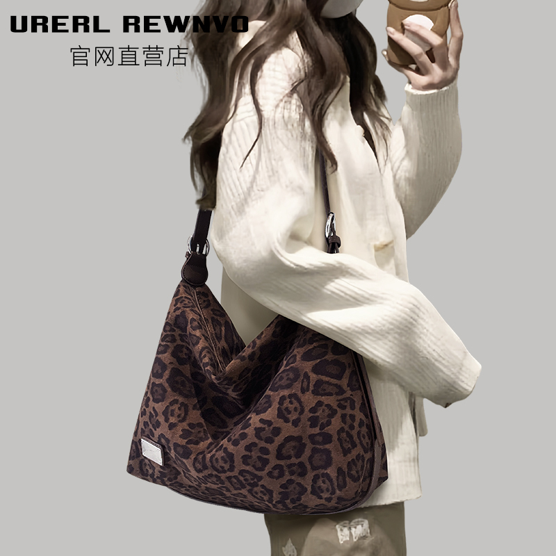 Urerl Rewnvo Suede Leopard Print Tote Bag for Women 2025 New Large Capacity Commuter Retro Leopard Print Crossbody Bag Urerl Rewnvo Suede Leopard Print Tote Bag for Women 2025 New Large Capacity Commuter Retro Leopard Print Crossbody Bag