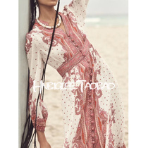  (50% off clearance no return no change)Linen bag buckle V-neck court bubble sleeve waist rope long dress