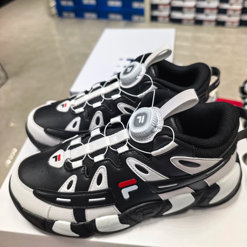 Fila Children's Classic Basketball Shoes for Boys, Authentic Double Swallow Outlet 411201