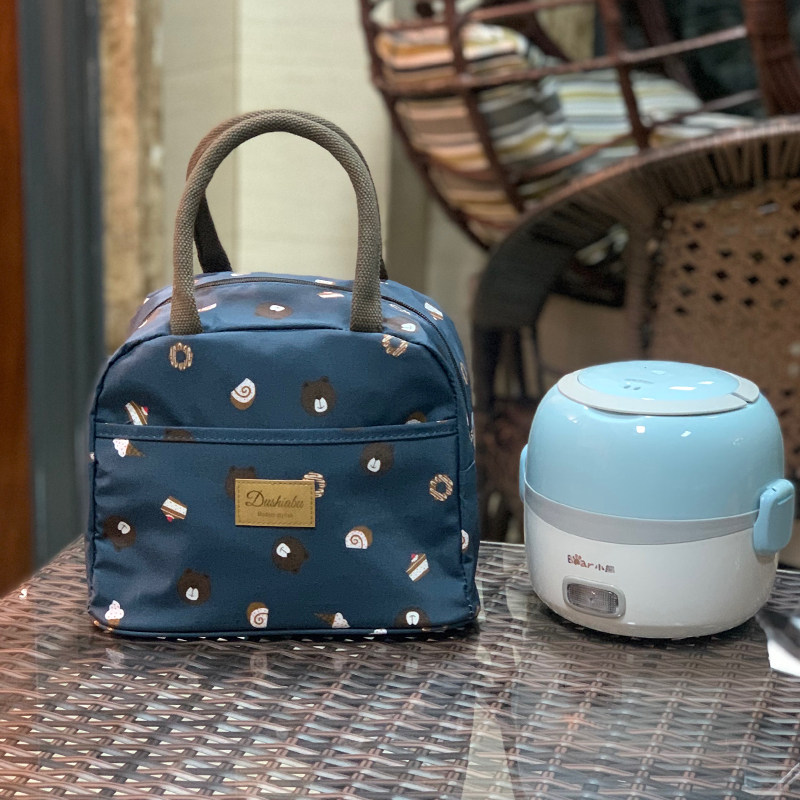 Pack rice belt rice bag waterproof canvas bento bag office workers handbag lunch box bag bento bag