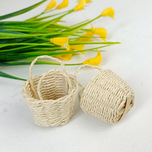Girls Play House Handmade Mini Small Basket Small Size Raffia Micro Landscape Decoration Extra Small Basket