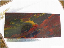 Collection-grade Guilin Chicken Blood Jade. The rectangular shape is complete and flawless in section. It is red like chicken blood and yellow like chicken fat.