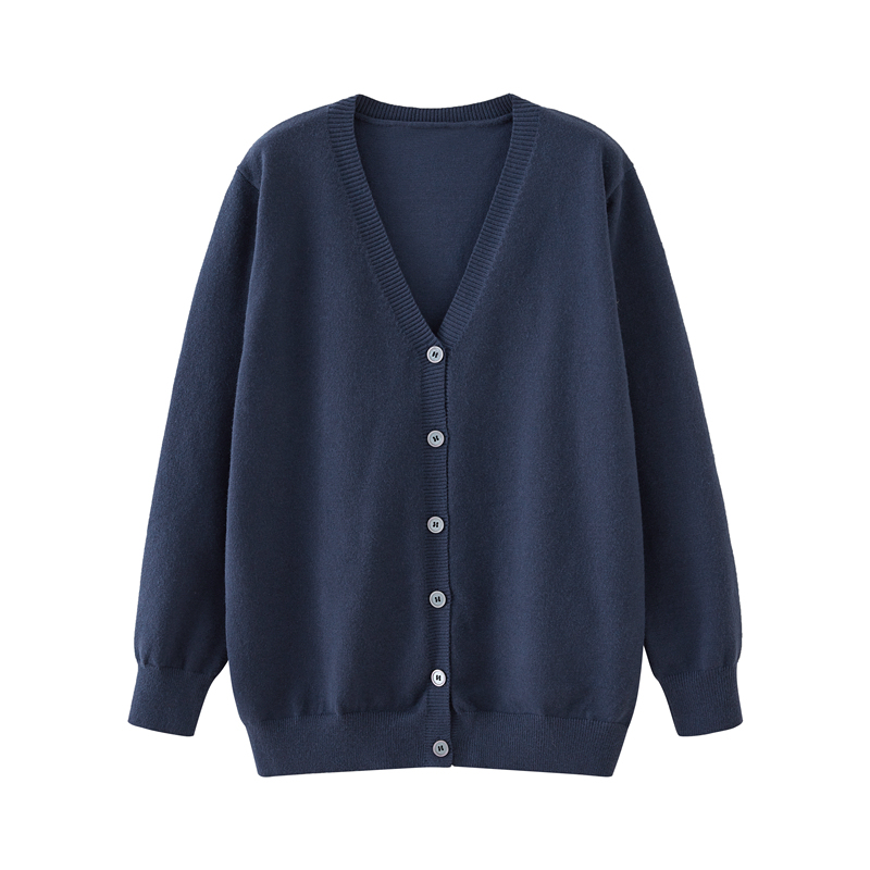 Autumn and Winter Nurse Blue Sweater Workwear Coat Without Pockets, Suitable for Both Men and Women, Mid-Length Medical Thick Knit Cardigan, Loose Fit