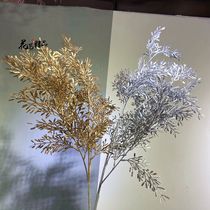 Golden sapling simulation flower modern simple fake flower decoration soft decoration flower art home furnishings
