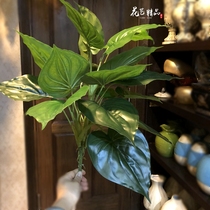 Simulation of water taro leaf sharp mouth tropical plant wall material potted bonsai turtle back leaf joint taro leaf fairy taro leaf