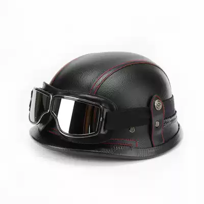 Retro locomotive half helmet Harley locomotive helmet semi-covered electric car helmet large size 34XXXL