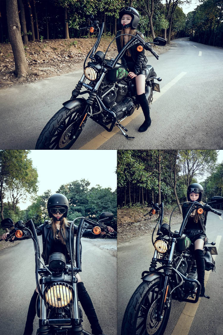 Kính râm xe máy retro retro Harley nửa mũ bảo hiểm kính xe máy cưỡi kính chắn gió - Xe máy Rider thiết bị gang tay di xe may