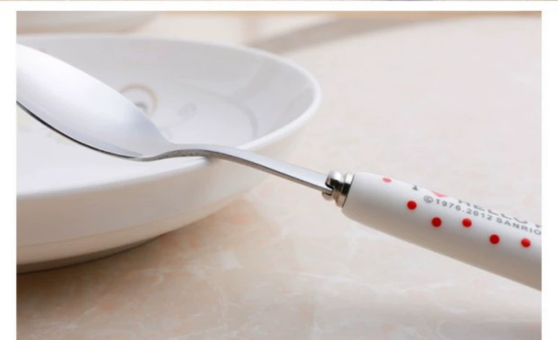 Phim hoạt hình thìa thép không gỉ đũa nĩa bộ đồ ăn bằng gốm hai mảnh phù hợp với học sinh cầm tay dao kéo - Đồ ăn tối bộ chén dĩa cao cấp