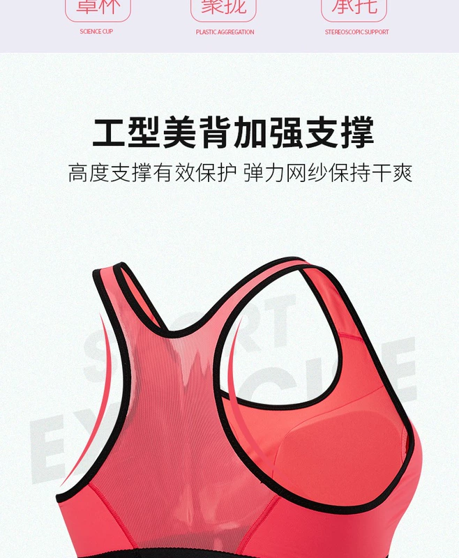 Đồ lót thể thao Li Ning của phụ nữ chạy tập thể dục chống sốc thu thập vẻ đẹp trở lại định hình áo ngực không vành kiểu sinh viên - Đồ lót thể thao ao lot the thao