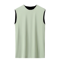 St. Frys Summer Outdoor Sports Ice Silk Quick-Drying Clothing Mens Vest Thin Breathable Round Neck Sleeveless Waistcoat Top