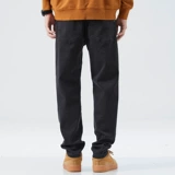 Черные джинсы, демисезонные прямые свободные джинсы, эластичные джинсы с начесом, штаны