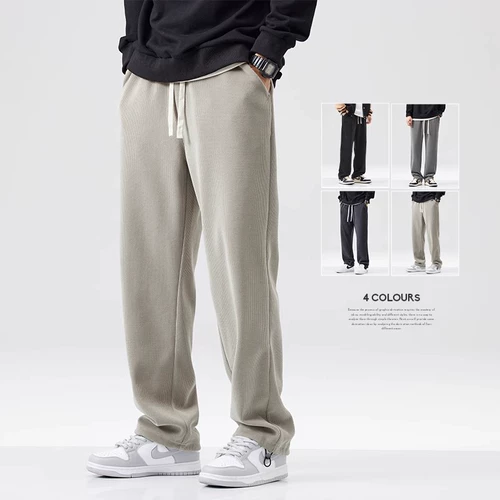 Осенние утепленные вельветовые удерживающие тепло спортивные штаны, свободный прямой крой