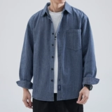 Весенняя рубашка для отдыха, ретро кардиган, свободный крой, в американском стиле, большой размер