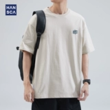 Спортивная летняя японская ретро хлопковая футболка с коротким рукавом для отдыха, оверсайз, короткий рукав