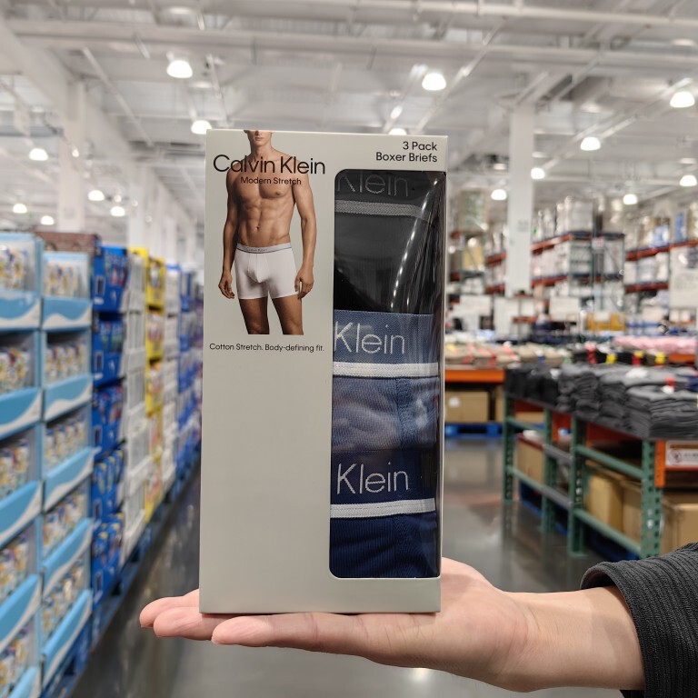 Costco Genuine Calvin Klein Ck Men's Underwear, Pure Cotton, Breathable, Non-Curling, Seamless, 3-Pack