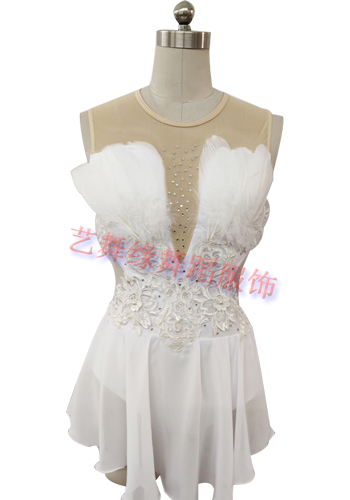 New steel tube dance performance clothing web yarn collage with acrobatic service magician rings yoga suit white