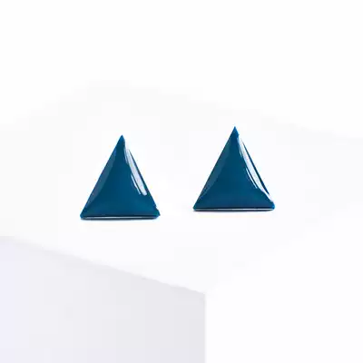 Ukrainian designer Lepun original handmade fashion simple geometric multi-color triangle ear needle spot