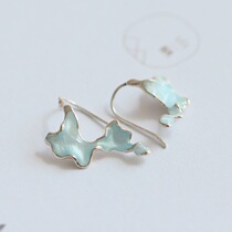 Chinese designer Shanliu 丨 Original handmade custom 丨 925 sterling silver burned enamel Zen flower and tree earrings