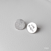 American designer Grace personalized custom fingerprint commemorative letter symbol sterling silver gilded cufflinks